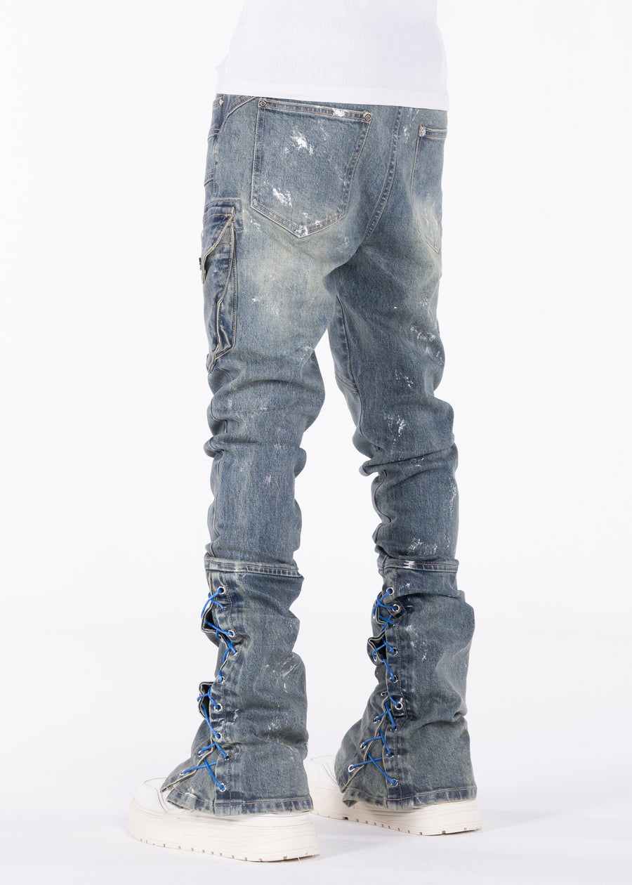 Aqua Blue Waxed Rope Denim