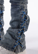 Aqua Blue Waxed Rope Denim