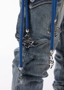 Aqua Blue Waxed Rope Denim
