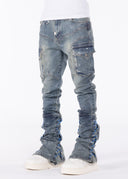 Aqua Blue Waxed Rope Denim