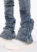 Aqua Blue Waxed Rope Denim
