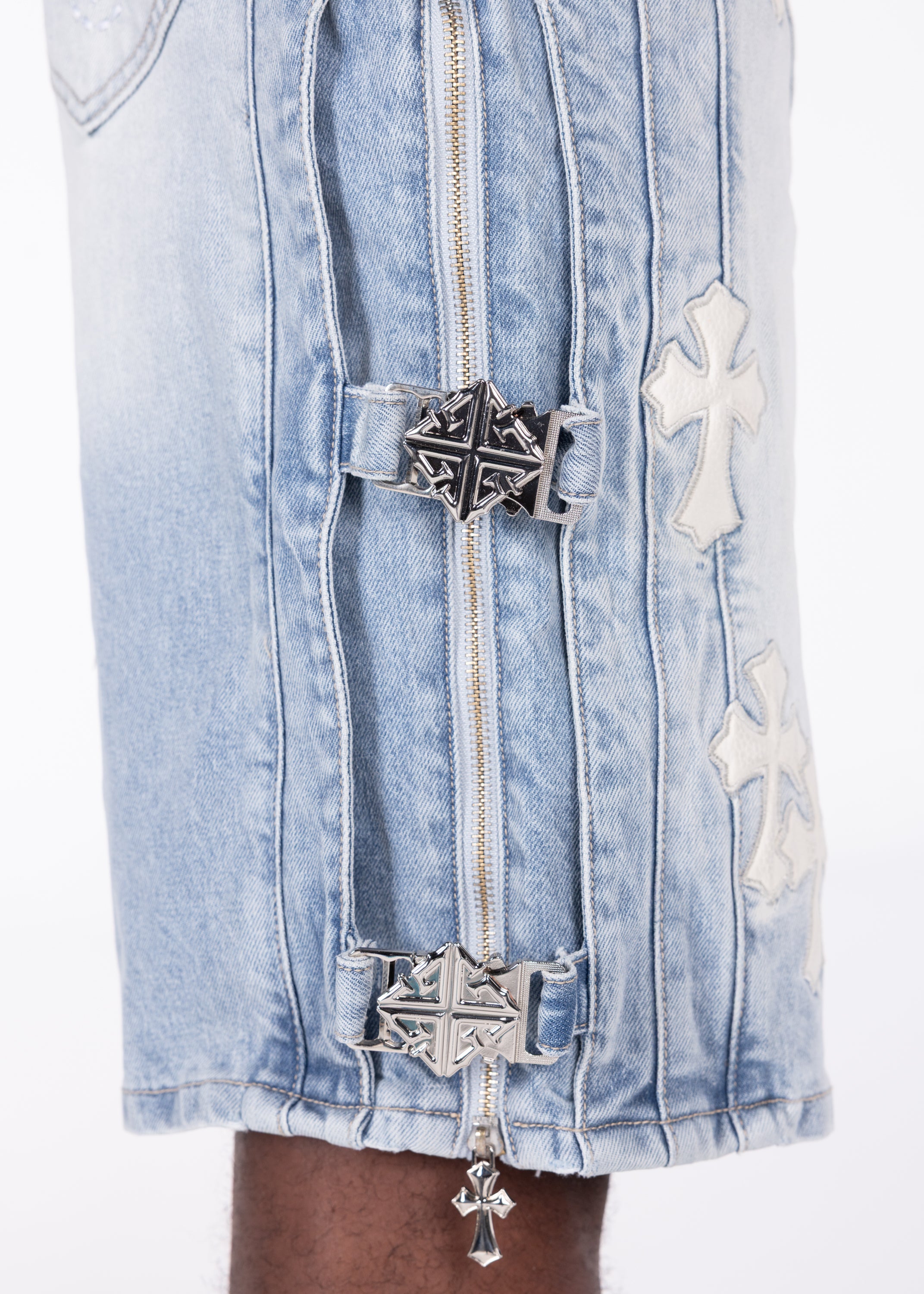Aqua Blue Cross Buckle Shorts – GUAPI CLOTHING FZ-LLC