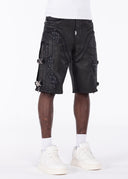 All Black Cross Buckle Shorts