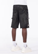 All Black Cross Buckle Shorts