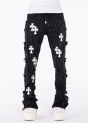 Obsidian Black Cross Buckle Denim