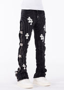 Obsidian Black Cross Buckle Denim