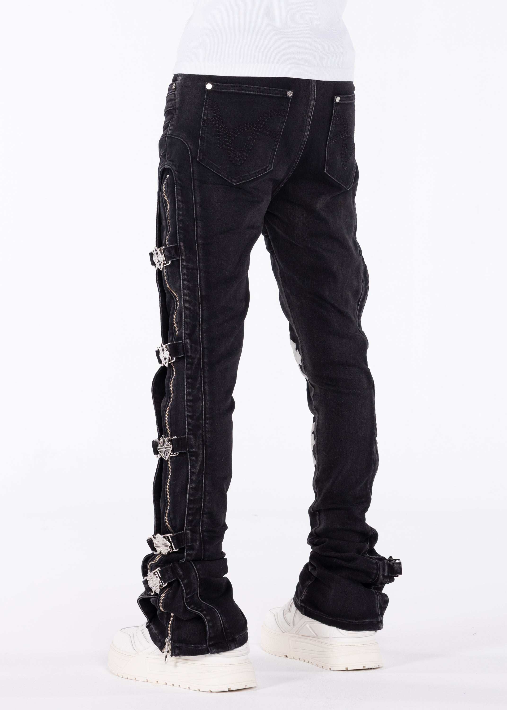 Obsidian Black Cross Buckle Denim – GUAPI CLOTHING FZ-LLC