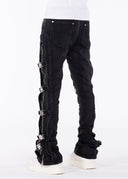 Obsidian Black Cross Buckle Denim
