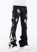 Obsidian Black Cross Buckle Denim