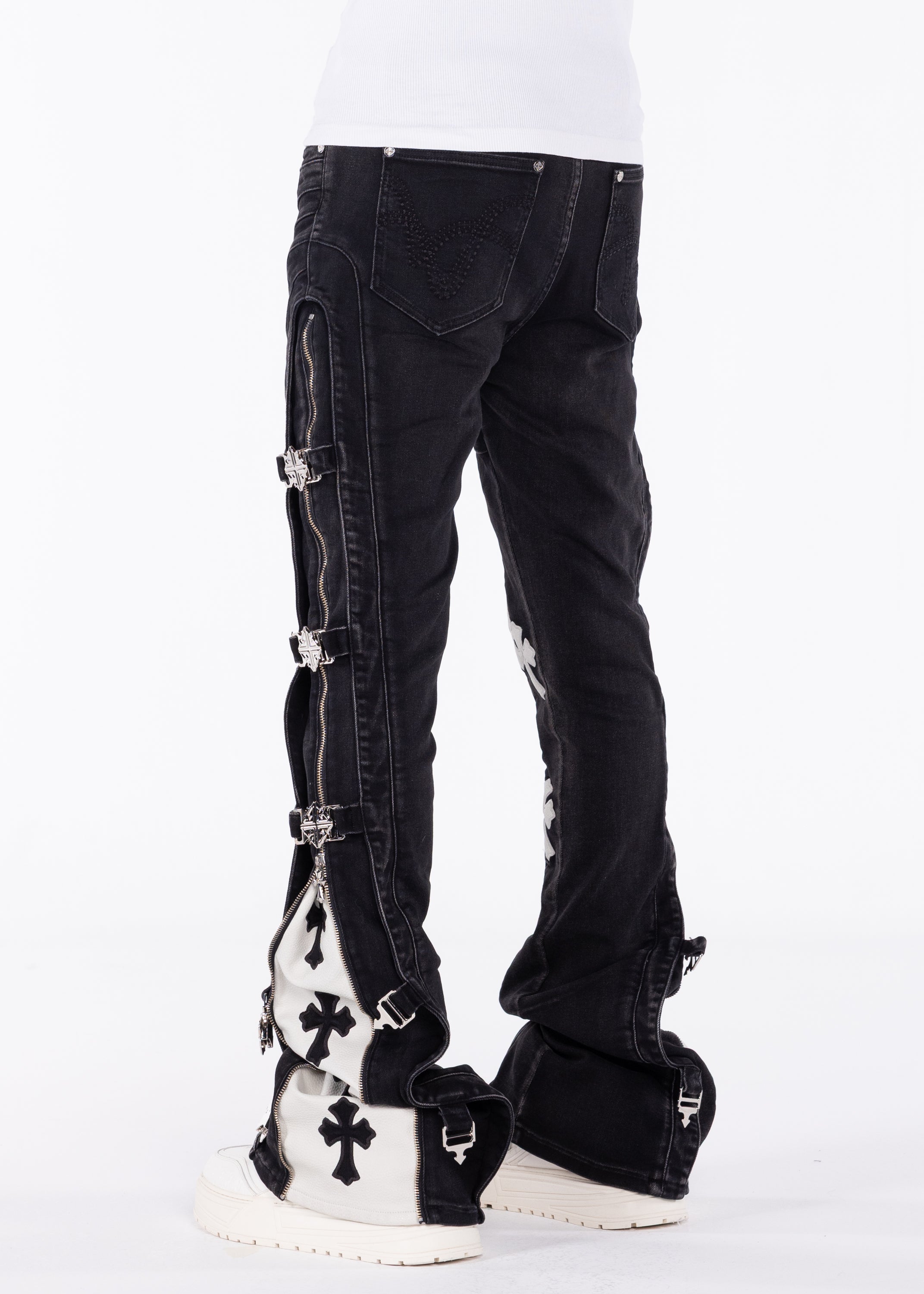 Obsidian Black Cross Buckle Denim – GUAPI CLOTHING FZ-LLC
