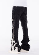 Obsidian Black Cross Buckle Denim