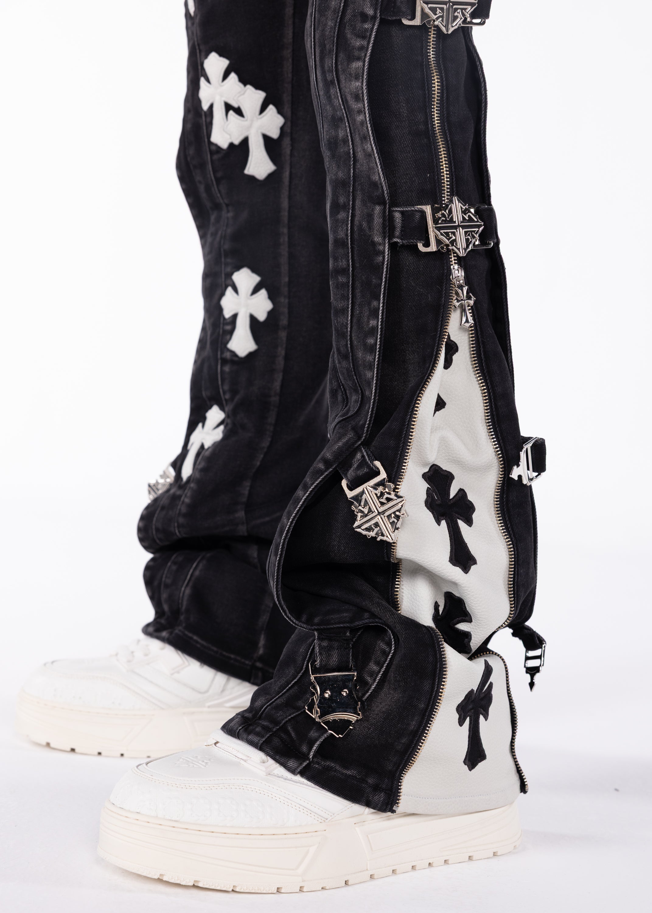Obsidian Black Cross Buckle Denim – GUAPI CLOTHING FZ-LLC