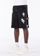 Obsidian Black Cross Buckle Shorts