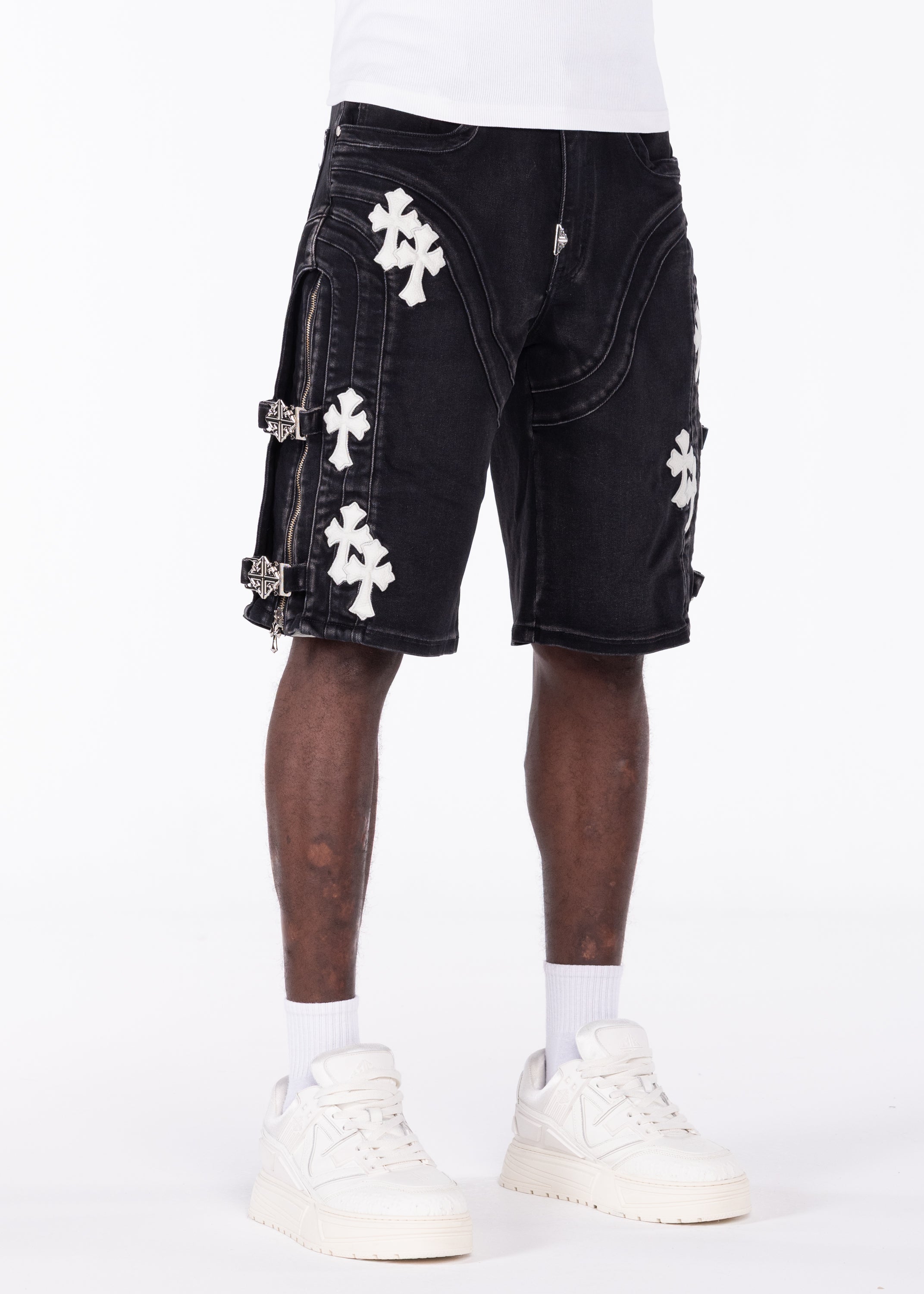 Obsidian Black Cross Buckle Shorts – GUAPI CLOTHING FZ-LLC