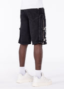 Obsidian Black Cross Buckle Shorts