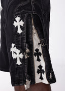Obsidian Black Cross Buckle Shorts