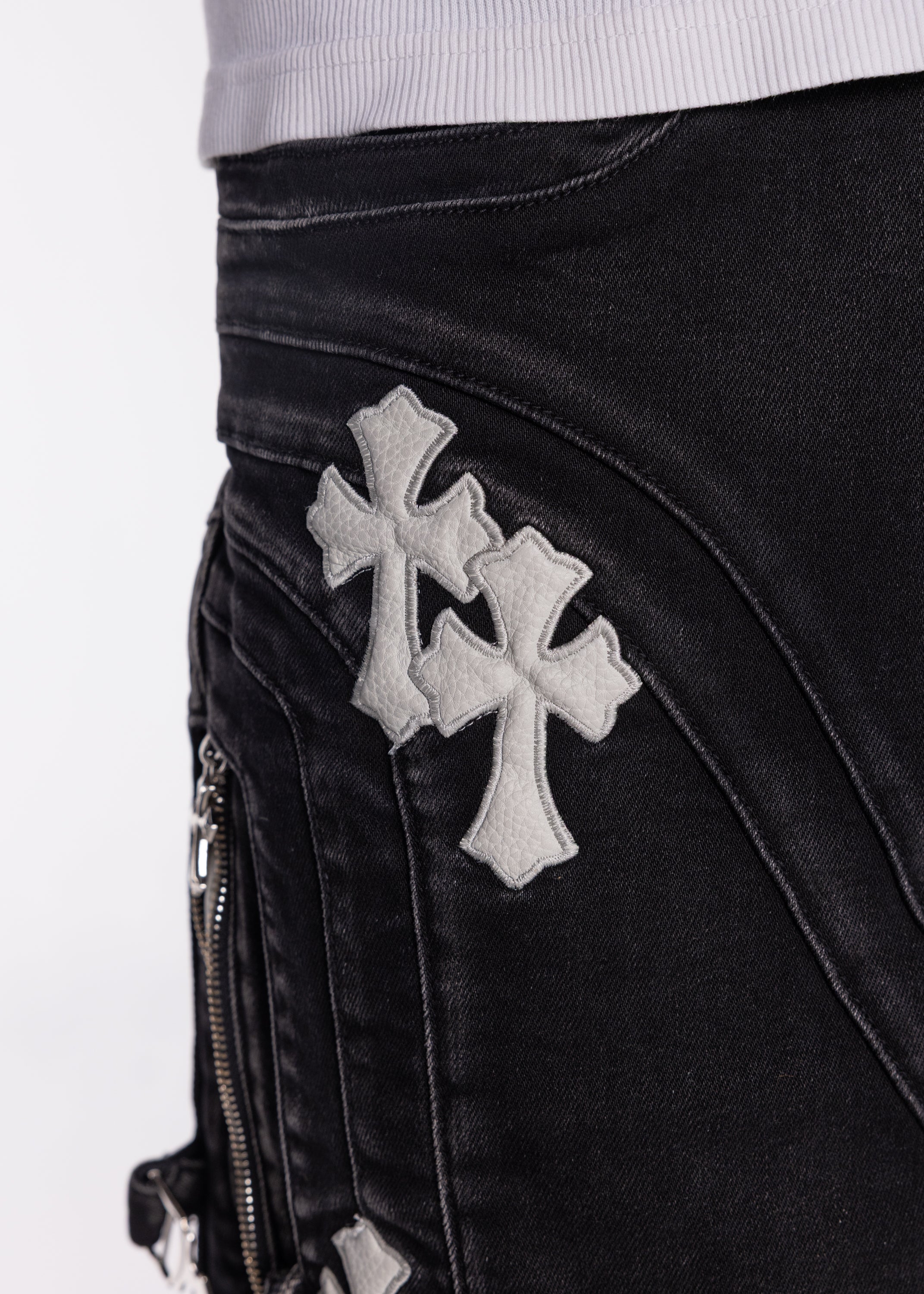 Obsidian Black Cross Buckle Shorts – GUAPI CLOTHING FZ-LLC
