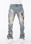 Vintage Blue Cross Buckle Denim