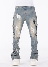 Vintage Blue Cross Buckle Denim