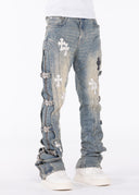 Vintage Blue Cross Buckle Denim