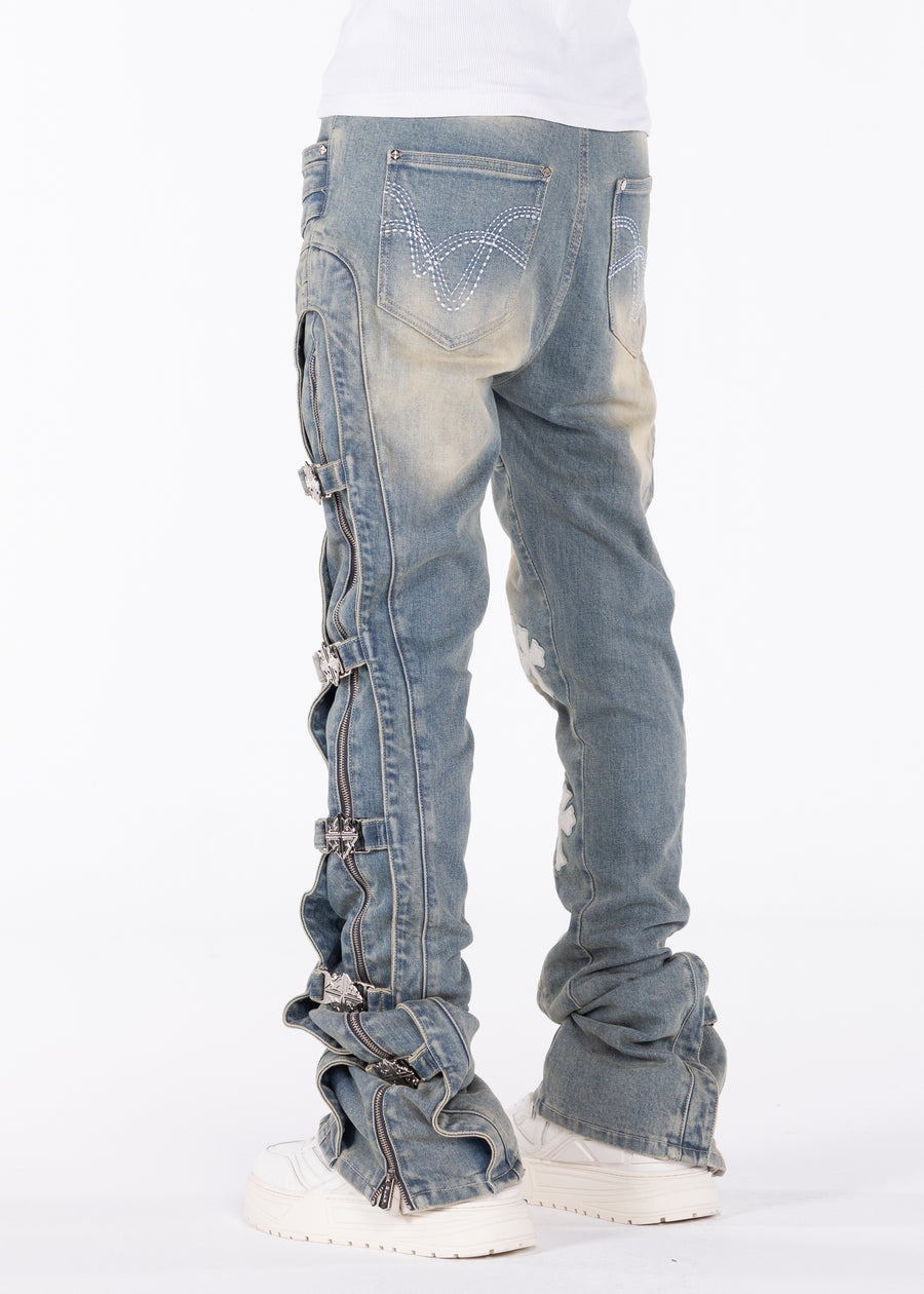 Vintage Blue Cross Buckle Denim