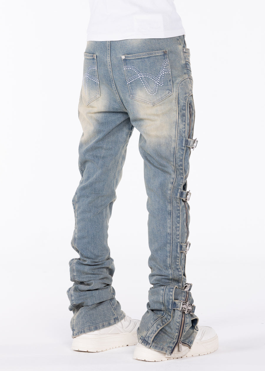 Vintage Blue Cross Buckle Denim