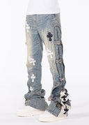 Vintage Blue Cross Buckle Denim