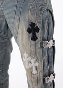 Vintage Blue Cross Buckle Denim