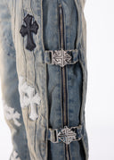 Vintage Blue Cross Buckle Denim