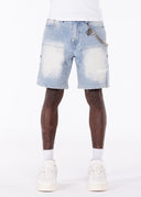 Aqua Blue Steel Plate Carpenter Shorts