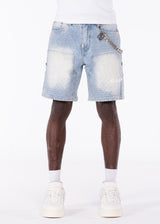 Aqua Blue Steel Plate Carpenter Shorts
