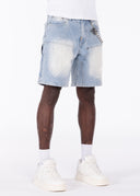 Aqua Blue Steel Plate Carpenter Shorts