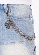Aqua Blue Steel Plate Carpenter Shorts