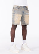 Faded Cross Denim Shorts