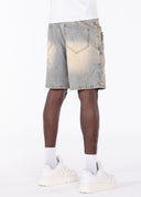 Faded Cross Denim Shorts