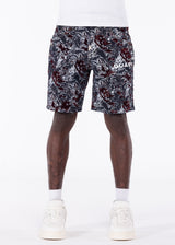 Wine Red Laser Velvet Shorts