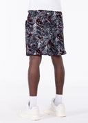 Wine Red Laser Velvet Shorts