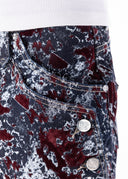 Wine Red Laser Velvet Shorts