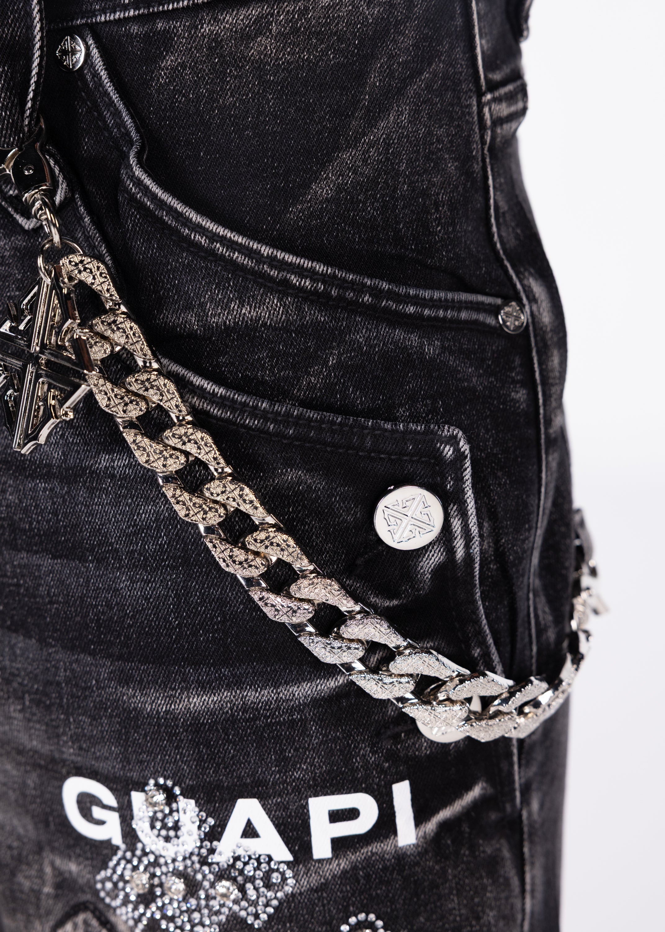 Obsidian Black Faded Cross Denim Shorts – GUAPI CLOTHING FZ-LLC
