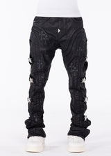 All Black Cross Buckle Denim
