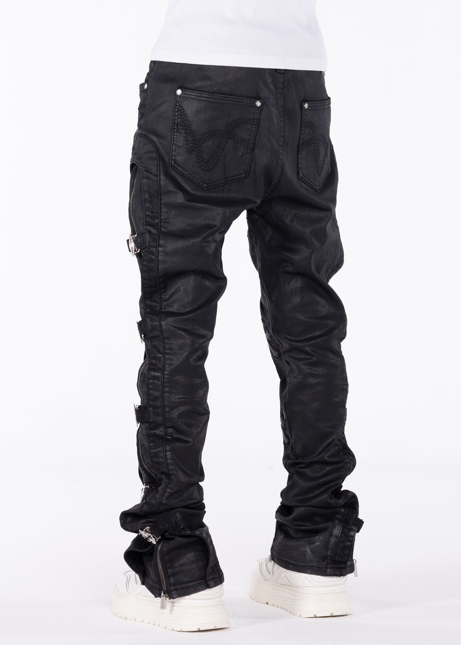 All Black Cross Buckle Denim