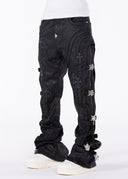 All Black Cross Buckle Denim