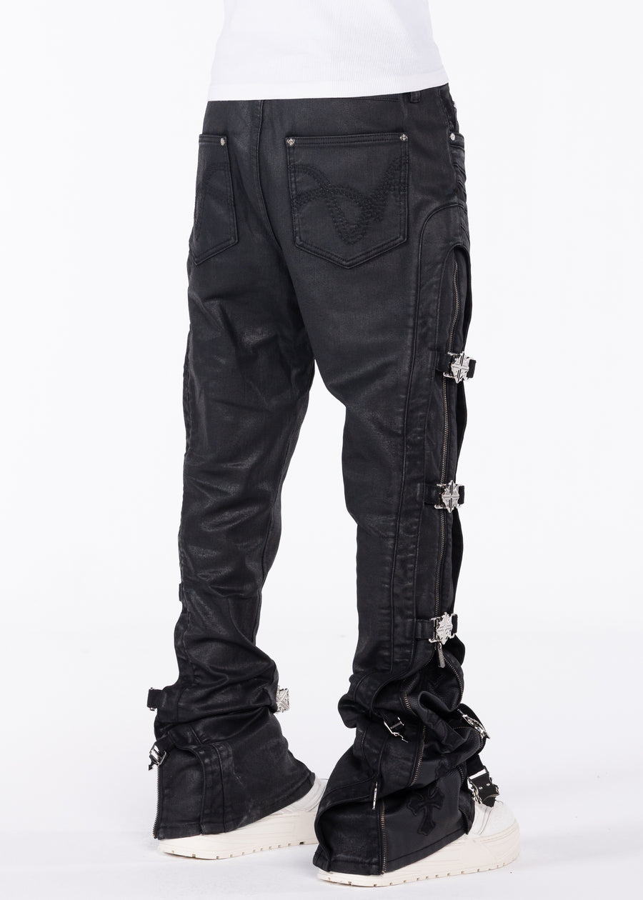 All Black Cross Buckle Denim