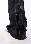 All Black Cross Buckle Denim