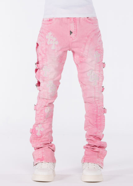 GUAPI / french rose star denim 30インチ French Rose Cross Buckle Denim – GUAPI CLOTHING FZ-LLC