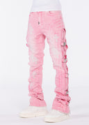French Rose Cross Buckle Denim