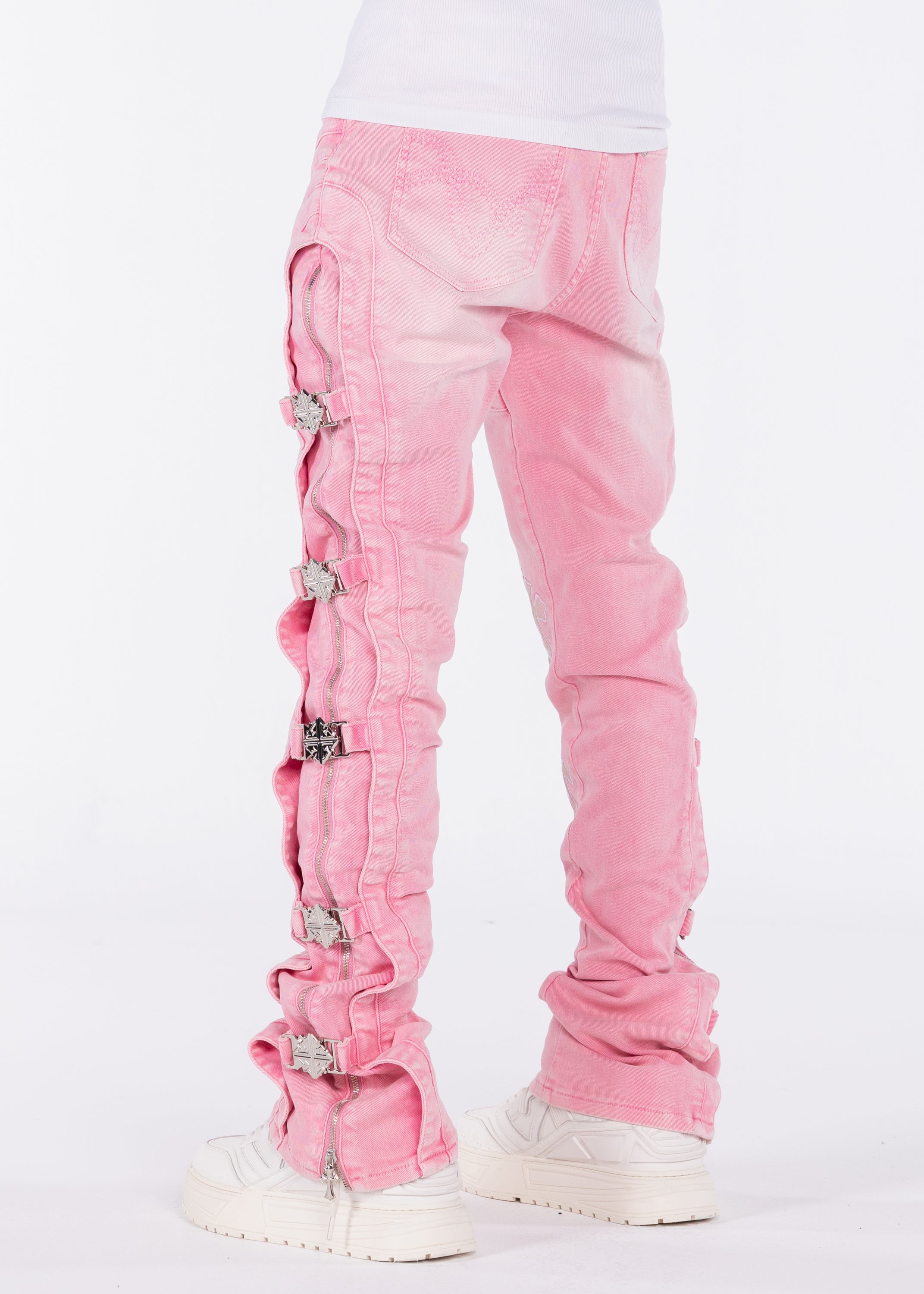 French Rose Cross Buckle Denim – GUAPI CLOTHING FZ-LLC