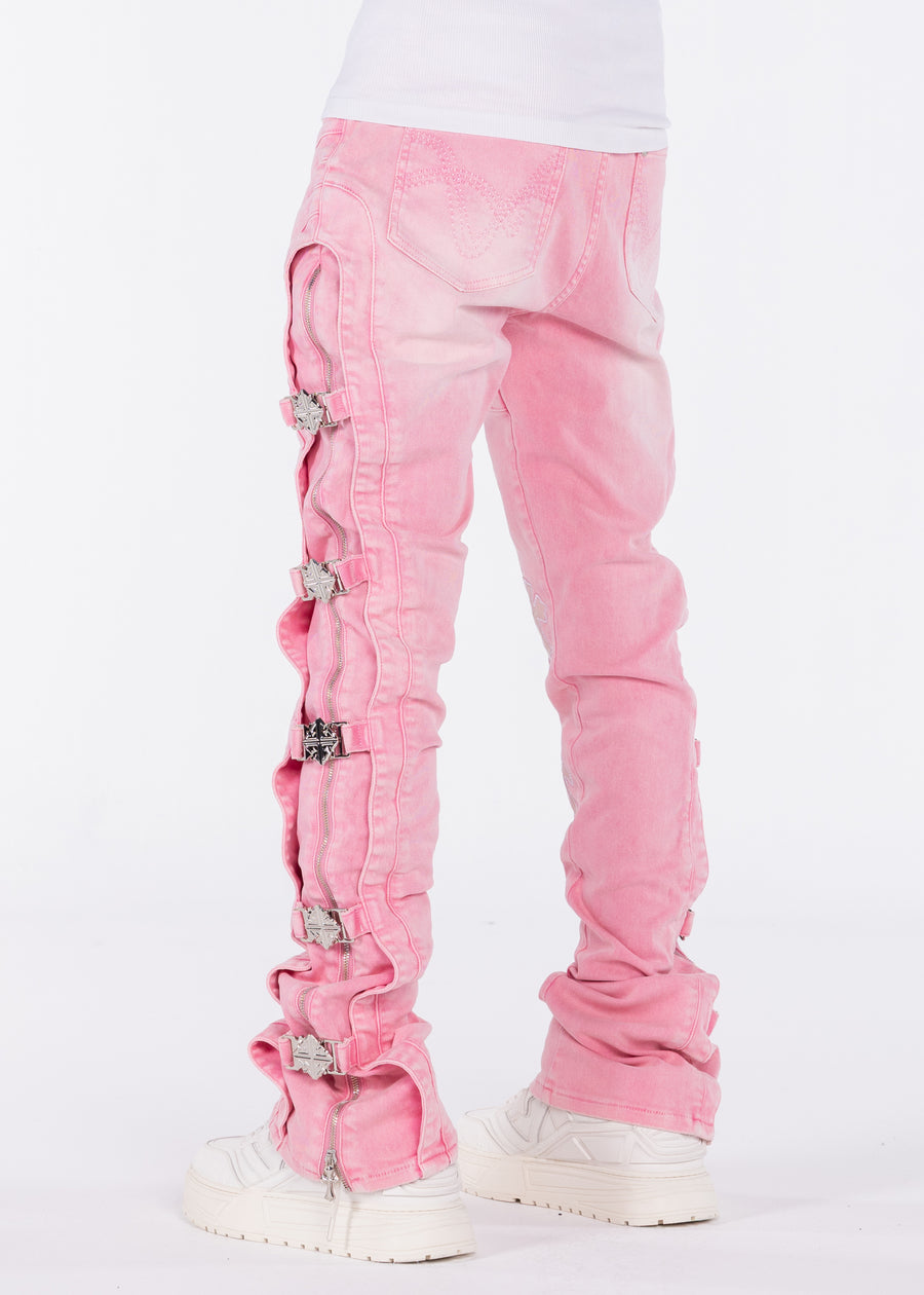 French Rose Cross Buckle Denim