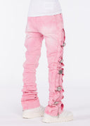 French Rose Cross Buckle Denim