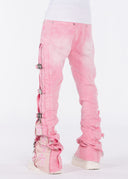 French Rose Cross Buckle Denim